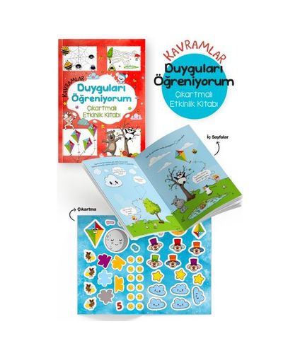 Diğer Kavramlar Duyguları Öğreniyorum Çıkartmalı Etkinlik Kitabı - 3 Yaş + - Huvj-753198