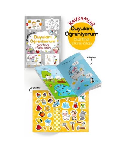 Diğer Kavramlar Duyuları Öğreniyorum Çıkartmalı Etkinlik Kitabı - 3 Yaş + - Huvj-753197