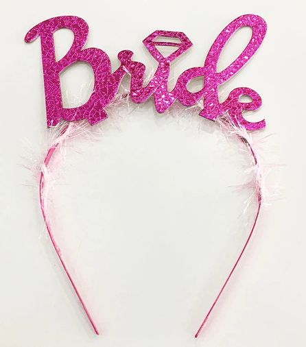 Diğer MEYSMRSMRBRİDE-PMgumus6-BLMY Mey İthalat Gümüş Renk Bekarlığa Veda İtalik Yazı Alyanslı Bride Taç