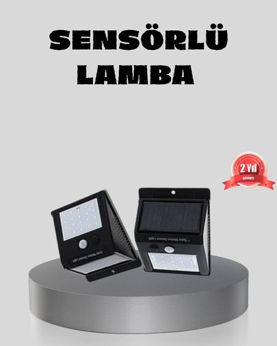 Diğer MEYTDUCZZZ1SENSÖRLÜLAMBA-1-BLMY Mey İthalat Güneş Enerjili Sensörlü Dış Mekan Duvar Lambası 3 Modlu, 2200Mah Pil, 120 Algılama