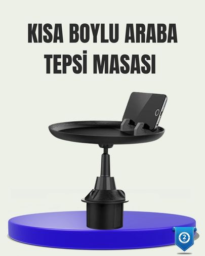 Diğer MEYTDUCZZZARABAMASA-1-BLMY Mey İthalat 360 Döner Araç Bardaklık Tepsisi Geniş Yemek Alanlı Telefon Standlı