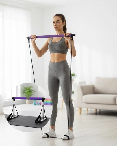 Diğer MEYTDUCZZZPİLATESSET-1-BLMY Mey İthalat Pilates Bar Egzersiz Aleti Bilek Destekli Çok Yönlü Kullanım Mor