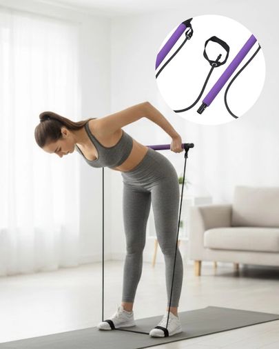 Diğer MEYTDUCZZZPİLATESSET-3-BLMY Mey İthalat Pilates Bar Direnç Aleti Duruş Geliştirici Ve Kas Güçlendirici Acı Kahverengi