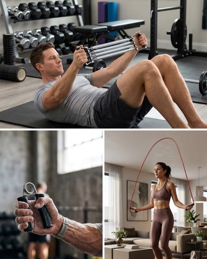 Diğer MEYTDUCZZZYAYSPORSETİ-BLMY Mey İthalat Ev Spor Seti Atlama İpi El Yayı Karın Egzersiz Aleti Fitness Seti Çok Renkli
