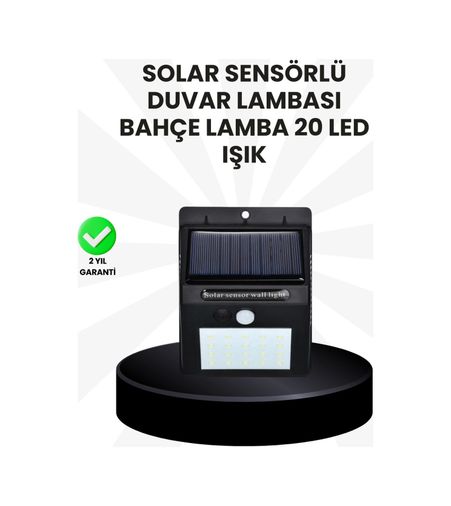 Diğer MEYTDXUCZDP53DUVARLAMBASI-1-BLMY Mey İthalat Su Geçirmez Ip65 20 Led Solar Sensörlü Bahçe Ve Veranda Aydınlatma