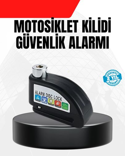 Diğer MEYTDXUCZMOTORKİLİT-5-BLMY Mey İthalat Alarm Disk Fren Kilidi Paslanmaz Çelik Motosiklet Scooter Bisiklet