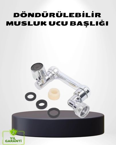 Diğer MEYTDXUCZZZDÖNDÜRÜLEBİLİRMUSLUKK-3-BLMY Mey İthalat 1080 Dönebilen Musluk Ucu Su Tasarruflu, Esnek Ve 360 Çift Eksenli Başlık