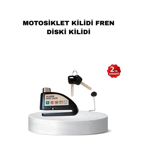 Diğer MEYTDXUCZZZMOTORKİLİT-BLMY Mey İthalat 110 Db Alarmlı Disk Fren Kilidi Su Geçirmez Çelik Gövde Motosiklet Güvenlik