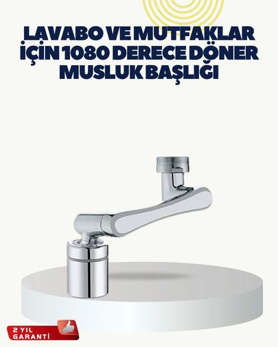 Diğer MEYTDXUCZZZMUSLUKAPARATTIIIIII-3-BLMY Mey İthalat Çok Yönlü Dönebilen Musluk Başlığı 2 Fonksiyonlu Su Akışı