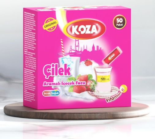 Diğer RT-RYL-HMR14704x Koza Tek İçimlik Çilek Aromalı Toz İçecek 50'li 1 Kg