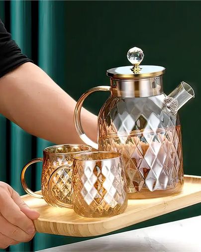 Diğer RT-RYL-NEW29674 Kabartmalı Bambu Kapaklı Borosilikat Cam Demlik 1500Ml Royaleks-Cm-2005 Ahşap - Çelik
