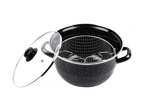 Diğer RT-RYL-NEW30398 Emaye Kızartma Tenceresi Siyah Kırçıllı 24 Cm Royaleks-69115 Altın - Kumtaşı