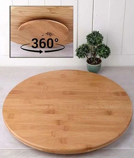 Diğer RT-RYL-NEW31063 Dönerli Bambu Pizza Tahtası 32 Cm Royaleks-Dpt32 Antrasit
