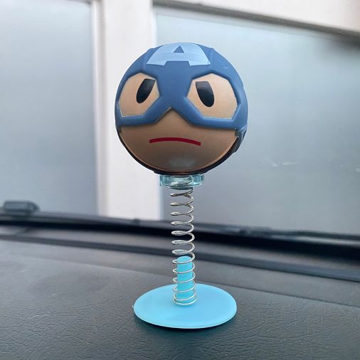 Diğer SUS-ZPZ-MRV-CPT-BLNC Kaptan Amerika Sallanan Kafa Zıp Zıp Marvel Lisanslı