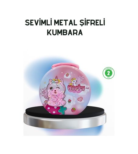 Diğer TKNUCZZZŞİFRELİKUMBARAPEMBE-2MKR Anahtarlı Çocuk Para Kasası Eğitici Ve Dekoratif Tasarım