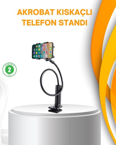 Diğer TRİTHLTUCZZZAKROBATTELEFONTUTUCU-2-BLNCCC Esnek Gövdeli Mandallı Masaüstü Telefon Tutucu