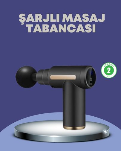 Diğer TRİTHLTUCZZZLF6140-3-BLNCCC Sporcu Kas Masaj Tabancası 6 Kademe Güçlü Titreşim 4 Başlık Şarjlı Masaj Aleti Çok Renkli