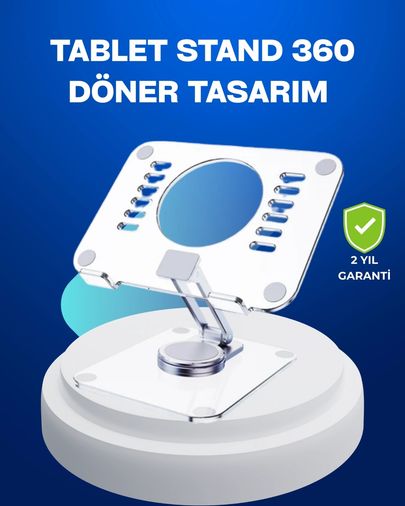 Diğer TRİTHLTUCZZZTABLETTUTUCU-BLNCCC Katlanabilir Tablet Standı Ayarlanabilir Kaymaz Şeffaf Tasarım