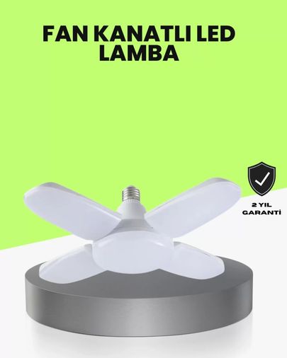 Diğer TRİTHLTUCZZZVM60LEDAMPÜL-1-BLNCCC Katlanabilir 4 Kollu Led Ampül 60 Watt 6000 Lumen Beyaz Işık Çok Renkli
