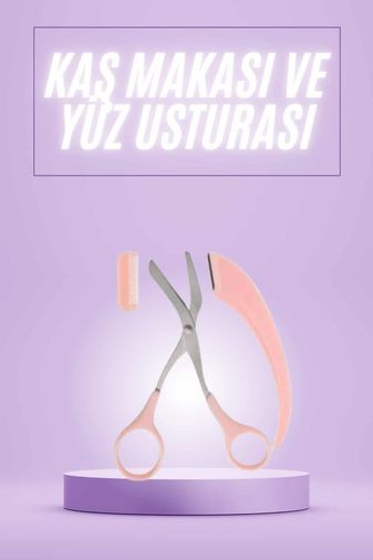Diğer TRİTHLTUUCZZZMJGN570KAŞMAKASIIIIIIII1-BLNCCC Taraklı Kaş Makası Ve Ustura Seti Kaş Düzeltme Makası Kaş Bıyık Alma Aleti 0