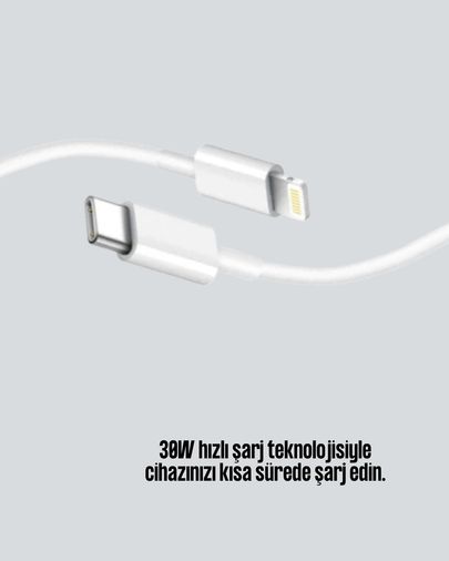 Diğer TRİTHLTXUCZ30WKABLO-BLNCCC 30W Type-C Lightning Hızlı Şarj Kablosu 1.2M İphone Uyumlu