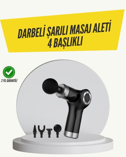 Diğer TRİTHLTXUCZKH800MASAJ-BLNCCC Mini Masaj Tabancası 4 Başlık 6 Hız Ayarlı Çok Renkli