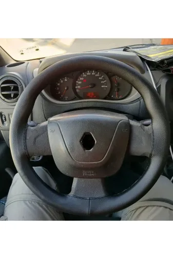 Dikişli Direksiyon Kılıfı Damarlı Deri Siyah Dikişli Renault Master Fotoğraftaki Direksiyon İçin