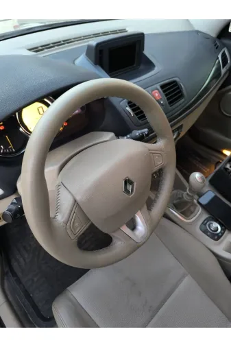 Dikişli Direksiyon Kılıfı Fluence Megane 2 Için Gri Dikişli