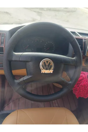 DİKİŞLİ DİREKSİYON KILIFI NOKTA / SİYAH DERİ SİYAH DİKİŞLİ VW TRANSPORTER FOTODAKİ DİREKSİYONA