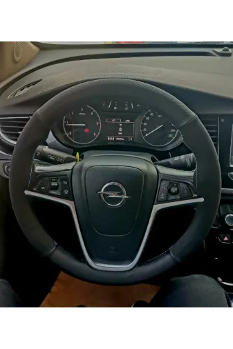 DİKİŞLİ DİREKSİYON KILIFI NOKTALI NUBUK AÇIK MAVİ DİKİŞLİ OPEL MOKKA İÇİN
