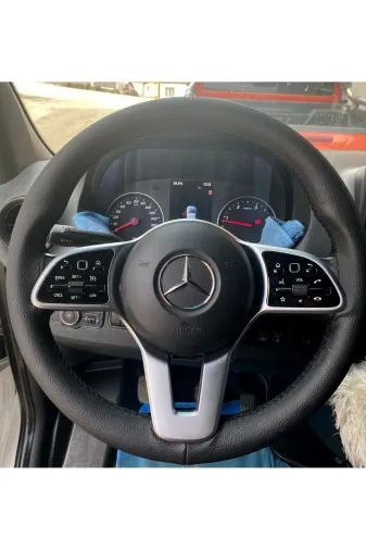 DİKİŞLİ DİREKSİYON KILIFI SİYAH DERİ SİYAH DİKİŞLİ MERCEDES SPRİNTER YENİ BİREBİR UYUMLU