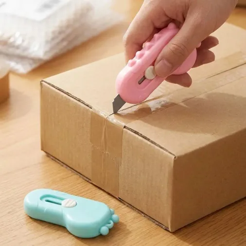 Dinozor Tasarımlı 2’li Mini Makas ve Falçata Seti – Pratik Kargo Paket Açıcı Aparat (4745)