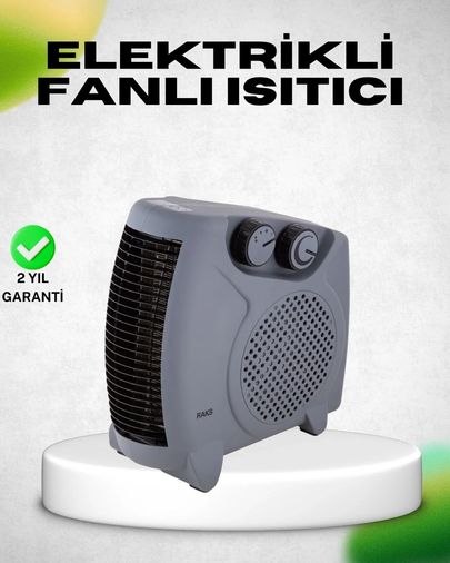 Diyar-ı Fırsat 117302335 Fanlı Elektrikli Isıtıcı Termostatlı Güvenli Yanmaz Plastik Gövde
