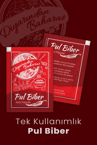 Diyarından Baharat 456786788787878 Tek Kullanımlık Pul Biber 1000 Adet (Set Baharati) Pulbiber