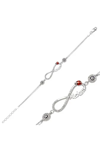DMR Elegance DMR-GMSH-BRKD-BR0460129 Gümüş Nazarlı Sonsuzluk Aşkım Bileklik