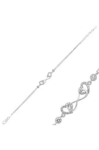 DMR Elegance DMR-GMSH-BRKD-BR0460197 Gümüş Kalpli Sonsuzluk Bileklik