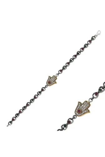 DMR Elegance DMR-GMSH-BRKD-BR0460234 Gümüş Fatma Ana Eli Otantik Bileklik