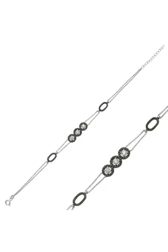 DMR Elegance DMR-GMSH-BRKD-BR0460284 Gümüş Üç Taşlı Bileklik