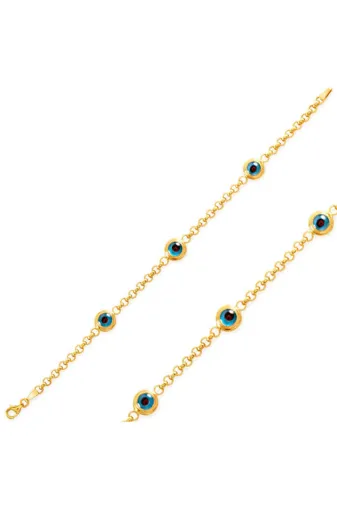 DMR Elegance DMR-GMSH-BRKD-BR0460632 Gümüş Gold Nazar Boncuklu Bileklik
