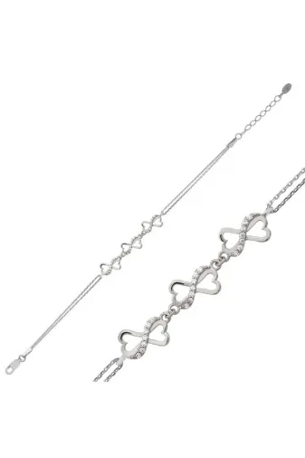DMR Elegance DMR-GMSH-BRKD-BR0460676 Gümüş Kalpli Sonsuzluk Bileklik