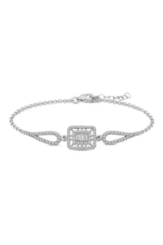 DMR Elegance DMR-GMSH-BRKD-BR0460882 Gümüş Baget Taşlı Bileklik