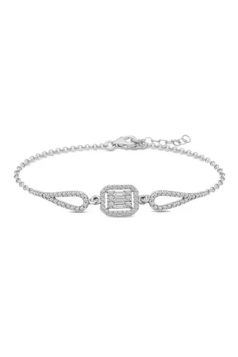 DMR Elegance DMR-GMSH-BRKD-BR0460884 Gümüş Baget Taşlı Bileklik