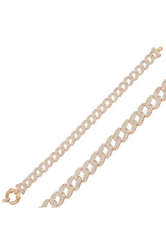 DMR Elegance DMR-GMSH-BRKD-BR11002277 Gümüş Rose Taşlı Gurmet Bileklik