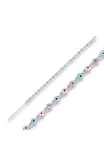 DMR Elegance DMR-GMSH-BRKD-BR11002348 Gümüş Nazar Boncuklu Bileklik