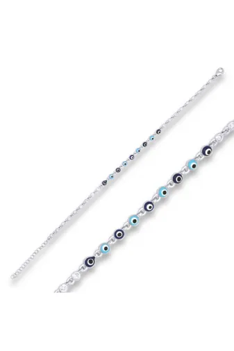 DMR Elegance DMR-GMSH-BRKD-BR11002357 Gümüş Nazar Boncuklu Bileklik