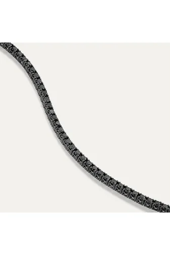 DMR Elegance DMR-GMSH-BRKD-BR11004030 Gümüş Siyah Taşlı Su Yolu Bileklik