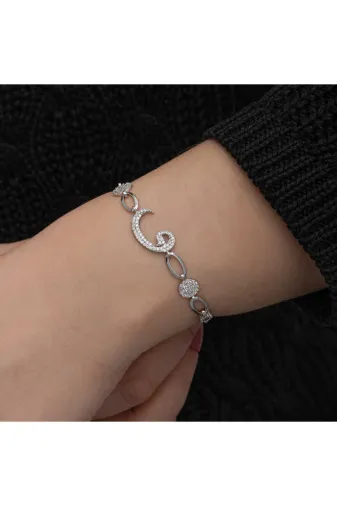 DMR Elegance DMR-GMSH-BRKD-BR11004979 Gümüş Vav Kadın Bileklik