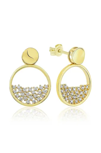 DMR Elegance DMR-GMSH-BRKD-EA11002793 Gümüş Gold Çiğ Damlası Küpe