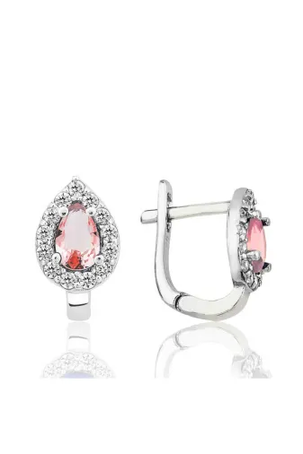 DMR Elegance DMR-GMSH-BRKD-EA11004041 Gümüş Pembe Taşlı Damla J Kadın Küpe