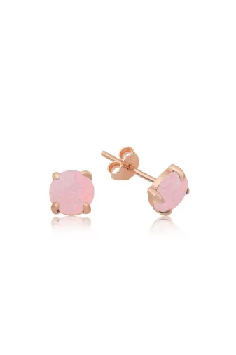 DMR Elegance DMR-GMSH-BRKD-EA1160488 Gümüş Pembe Opal Taş Küpe